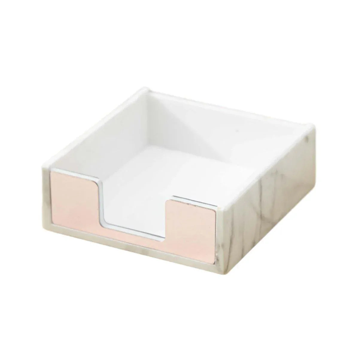 Large Desktop Sticky Note Box Organiser Office Supplies Storage Holder Drawer - Marble-Rose Gold