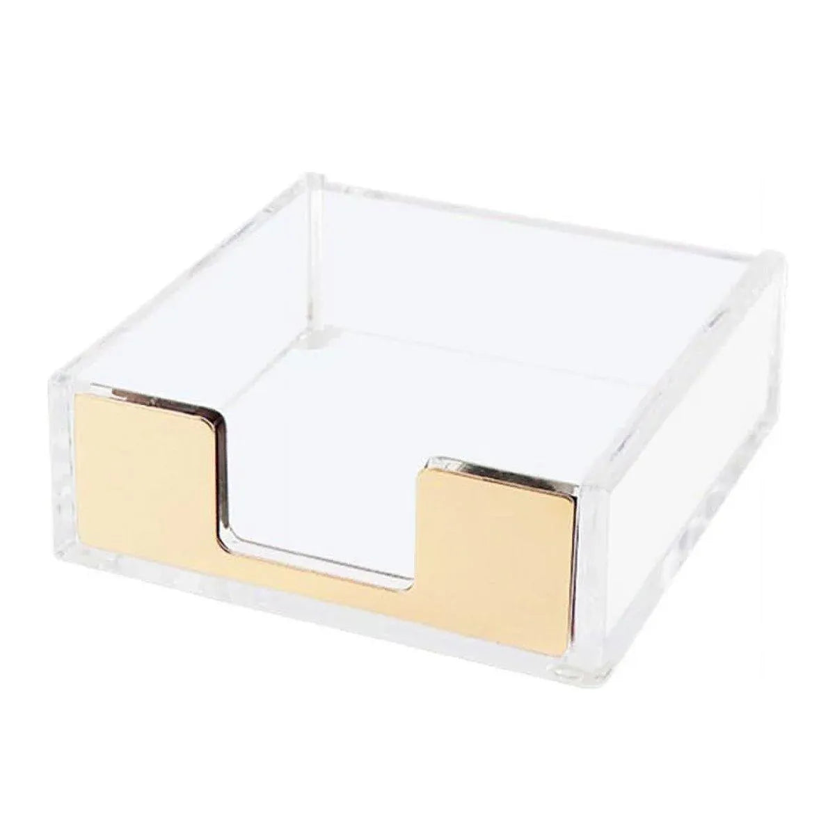 Large Desktop Sticky Note Box Organiser Office Supplies Storage Holder Drawer - Acrylic-Rose Gold