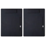 2pcs Leather Clipboard Conference File Holder Hotel Menu Pad Durable Board Clip - Black