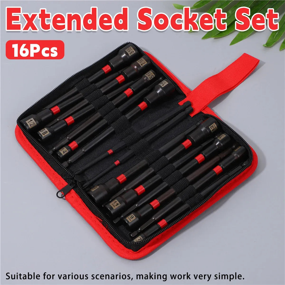 Strong Grip Screwdriver Bit Set 16 Piece Electric Drill Sleeve Portable Tool Kit