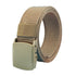 Canvas Web Belt Tactical Nylon Outdoor Waistband Mens Non Metal Buckle - Khaki