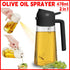 2-in-1 470ml Glass Oil Bottle Spray Pour Automatic Pressure Control Kitchen Tool - Black