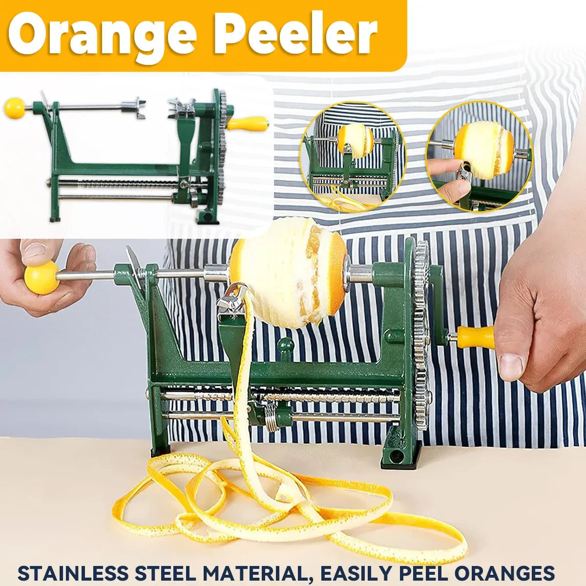 Adjustable Orange Peeler Tool Durable Non Slip Handle For Kitchen Fruit Peeling