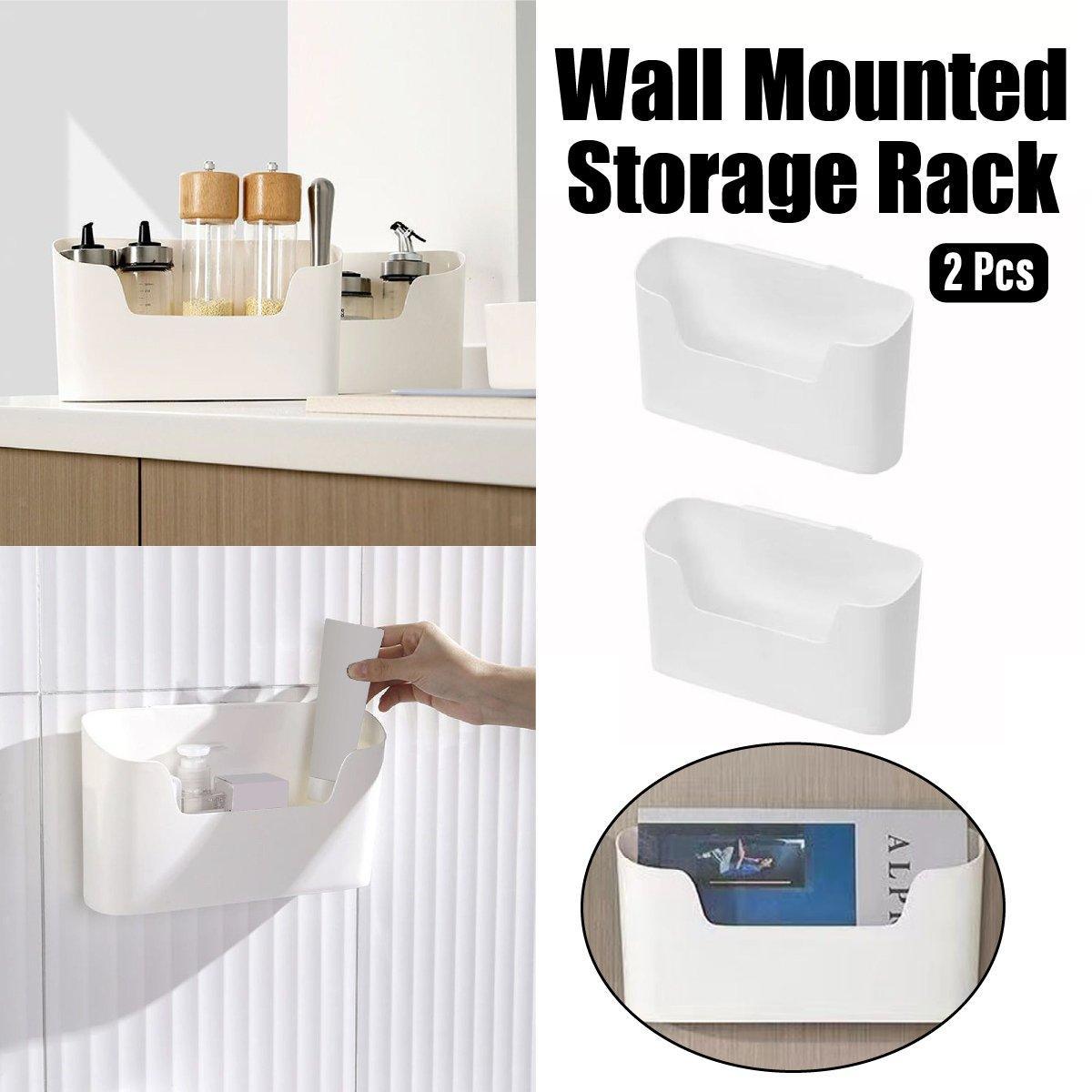 2PCS Wall Mounted Storage Rack Kitchen Bathroom Cabinet Door Sundries Holder