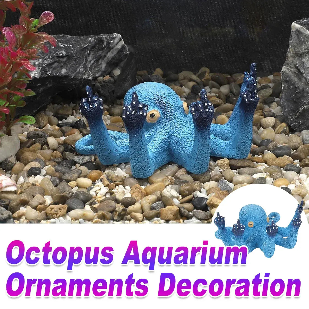 Resin Octopus Figurine Ornament Simulation Octopus Sculpture Home Decor Desktop
