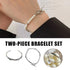 2PCS Luxury OT Buckle Bracelet Set Fashion Jewelry Women High-grade Design