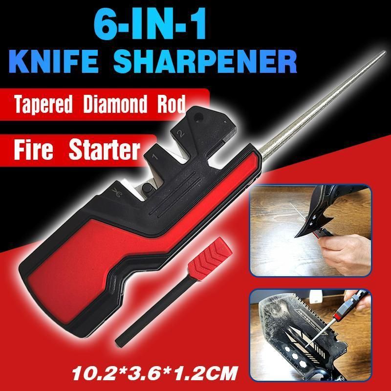 6-in-1 Knife Sharpener Diamond Ceramic For Knives Blade Outdoor Survival Tool