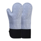 Kitchen Heat Resistant Gloves Pair Cooking Oven Mitts Baking BBQ Insulated Glove - Grey
