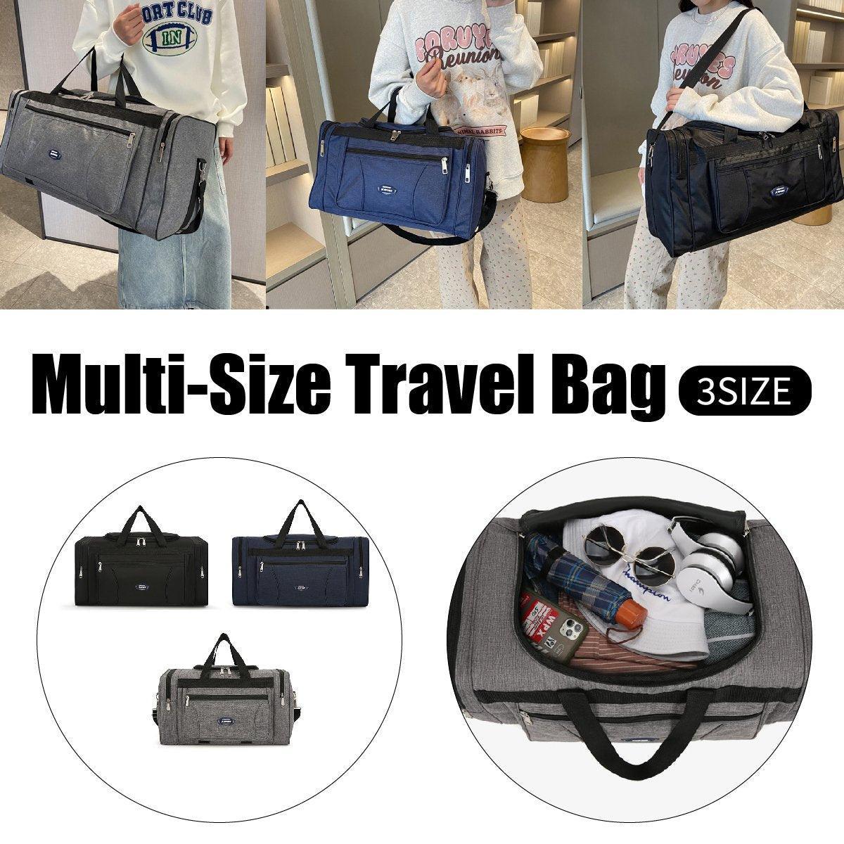 Large Capacity Waterproof Travel Luggage Bag Lightweight Foldable Handbag - Small-Black