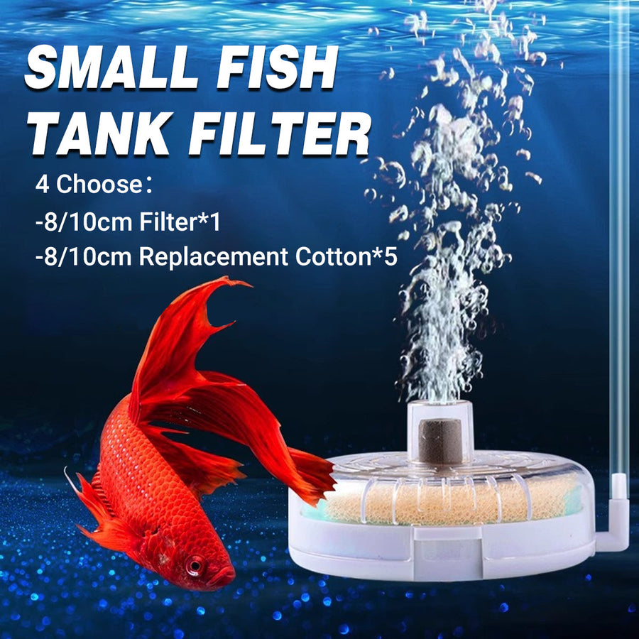 Aquarium Filter Special Mini Small Tank Filter Circle for Freshwater or Marine - 8cm Replacement Cotton*5
