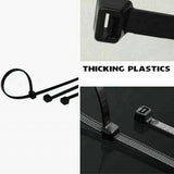250X Cable Ties Zip Ties Nylon UV Stabilised Black Cable Tie - 4.8*400mm