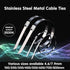 100x Stainless Steel Cable Ties SS304 Marine Grade Zip Strap Locking Wrap 100-800mm - 4.6*500mm