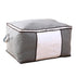 1/4X Bamboo Charcoal Clothes & Quilt Storage Bag with Zipper Box - 4 x Horizontal