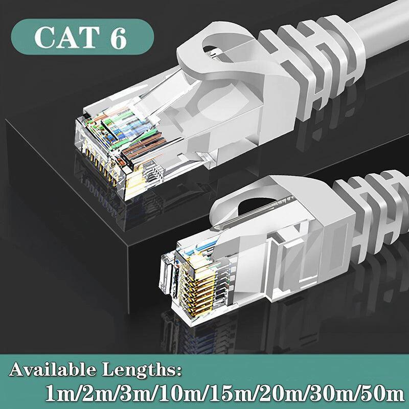 Fast Ethernet Network Cable CAT6 1000Mbps Internet RJ45 1 2 3 10 15 20 30 50m - 10M