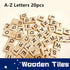 20X Wooden Alphabet Scrabble Tiles A-Z Letters and Numbers DIY Craft Game Pieces - Letter U 20pcs