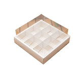 Clear Plastic Nine-grid Cake Box Pack of 10 Storage Containers High Quality - White
