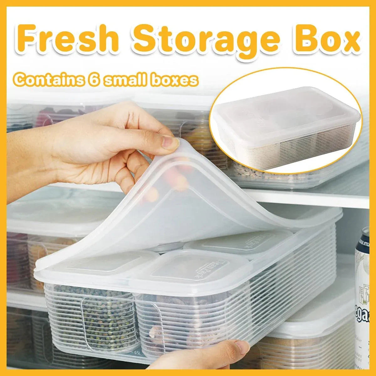 Crisper Refrigerator Storage Box Plastic Sealed Food Compartment Organizer Set