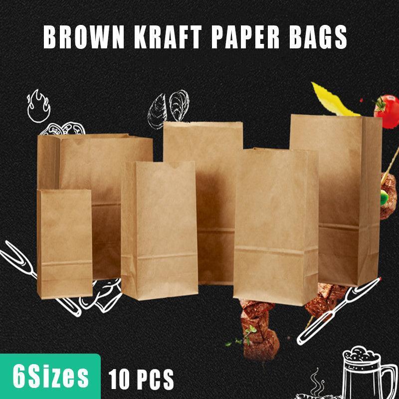 Brown Kraft Paper Bags Take Away Food Lolly Grocery Buffet Craft Gift Market Bag - 15.5 X 10 X 30CM