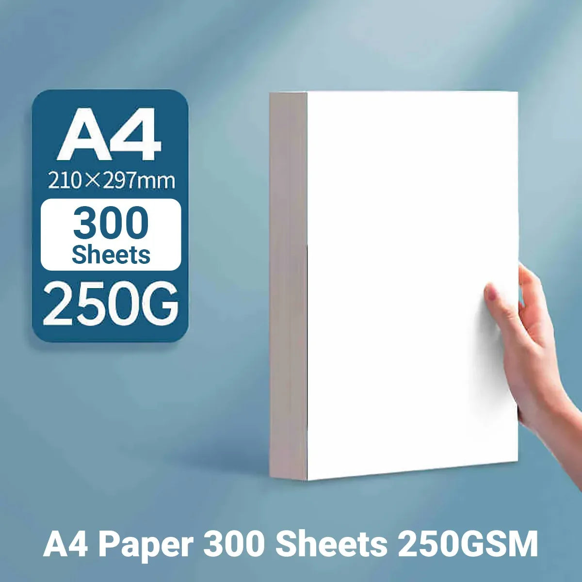 300 Sheets A4 Paper 250GSM Bright White Smooth Surface for Printer Painting Use