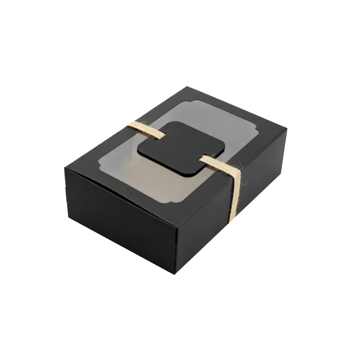 24PCS Kraft Candy Box with Clear Window Easy to Assemble Durable Gift Boxes - Black