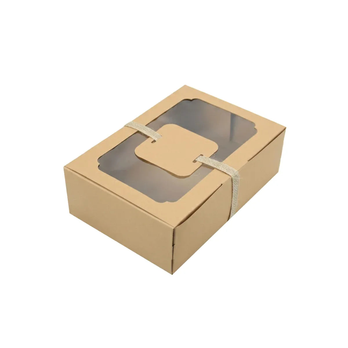 24PCS Kraft Candy Box with Clear Window Easy to Assemble Durable Gift Boxes - Kraft