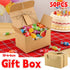 50Pcs Rectangle Retro Kraft Paper Candy Box Wedding Favor Party Gift Packaging