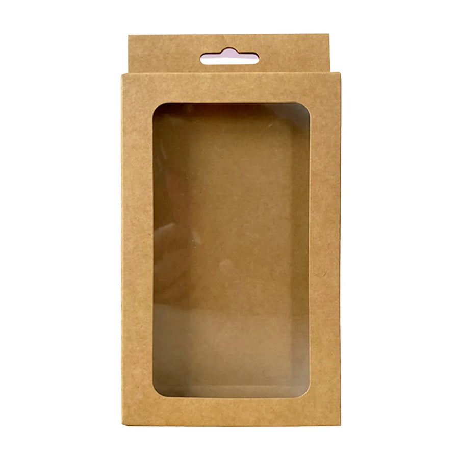 50PCS Gift Packaging Boxes Durable Clear Window for Gift Packaging Presentation - Kraft