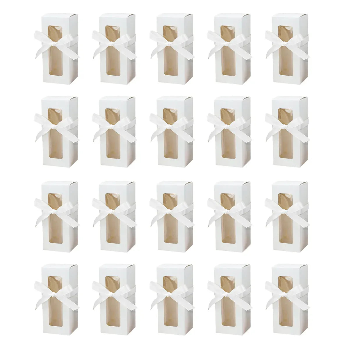 20PCS Cup Gift Boxes Sturdy with Clear Window Aesthetic for Coffee Cup Packaging - White