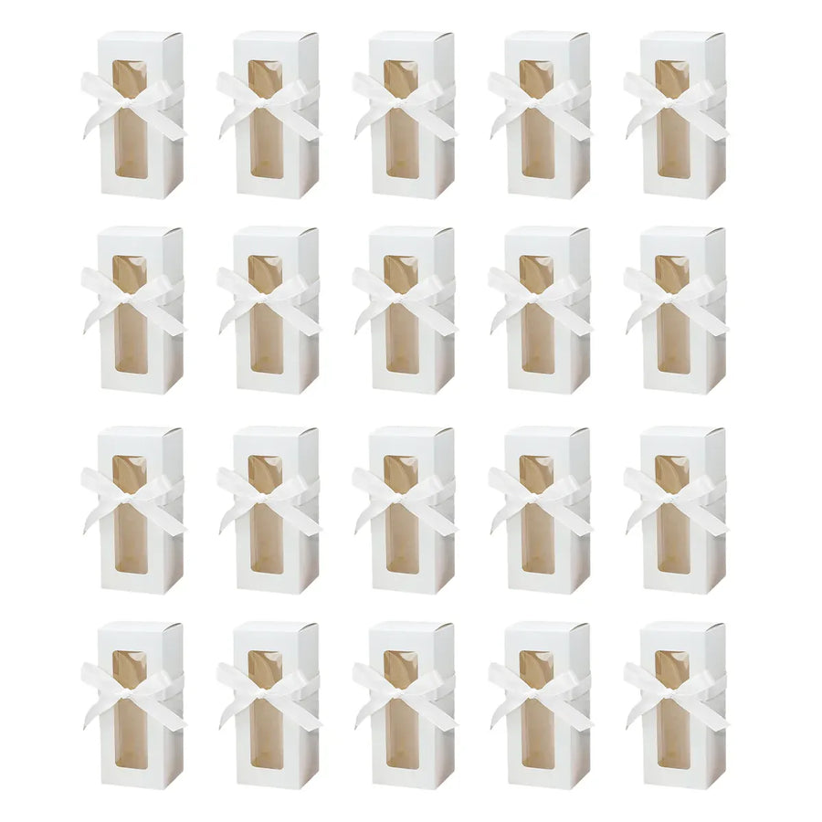 20PCS Cup Gift Boxes Sturdy with Clear Window Aesthetic for Coffee Cup Packaging - White