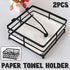 2PCS Black Wrought Iron Napkin Holder Square Tissue Rack for Home Kitchen Decor