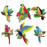 6/9/12pcs Parrot Charm Party Decoration Props Tropical Theme Decor Accessories - 6pcs