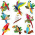 6/9/12pcs Parrot Charm Party Decoration Props Tropical Theme Decor Accessories - 9pcs