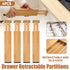 4PCS Bamboo Drawer Retractable Partitions Durable for Home Kitchen
