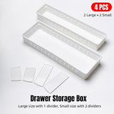 4PCS Drawer Storage Organizer Box Multi Compartment Kitchen Tableware Sorting