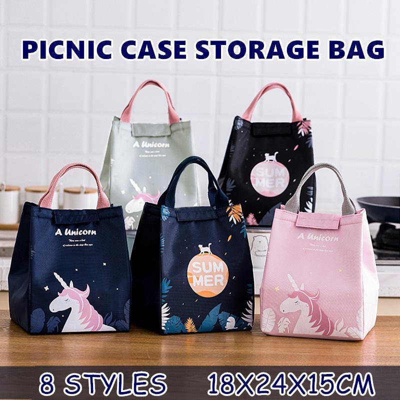 Portable Insulated Thermal Lunch Box Carry Tote Picnic Case Storage Bag 18x24x15cm - E01 (18x24x15cm)