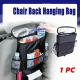 Vehicle Seat Back Organiser Insulated Storage Bag with Mesh Pockets for Travel Use