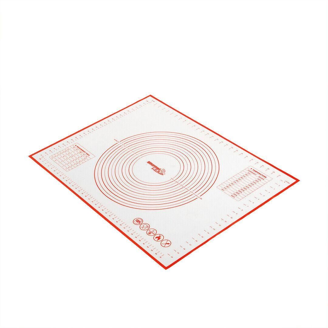 Non-Stick Silicone Baking Mat Rolling Cake Dough Scale Pastry Clay Fondant Sheet - Red 80*60cm