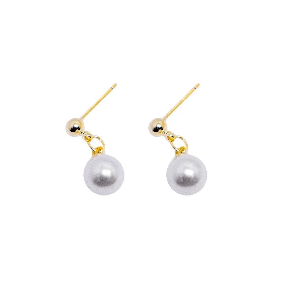 Simple Fashion Pearl Earrings Elegant High Grade Jewelry for Women Ladies - Gold