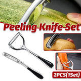 Multifunctional Stainless Steel Peeling Knife Set for Kitchen Fruit Vegetable