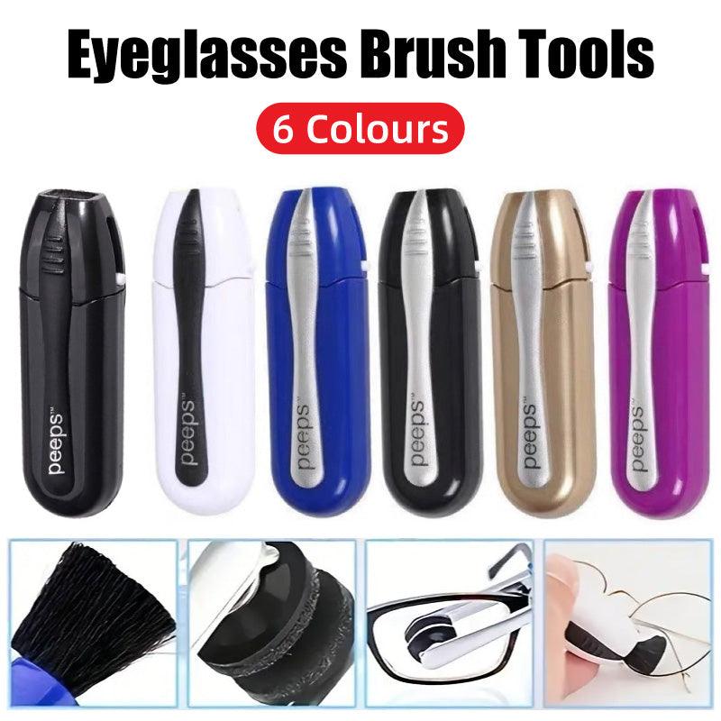 Portable Best Eyeglass Sunglass All In One Glasses Lens Cleaner Brush Hot Au - White