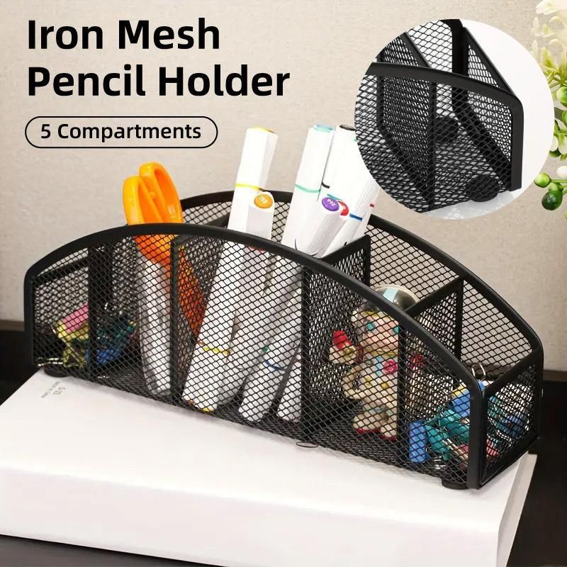 Multi Grid Metal Desktop Storage Box Pen Holder Cosmetic Organiser Tidy Box