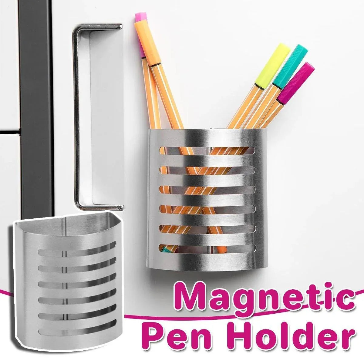 Creative Stainless Steel Student Pen Holder Multifunctional Stationery Organizer
