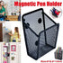 Metal Iron Mesh Pen Holder Magnetic Square Office Desk Storage Organizer Box