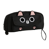 Multifunction Pencil Case For Boys Girls Embroidered Large Capacity Pencil Case - Black
