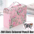 200 Slots Large Capacity Pencil Case Rose Foundation Student Stationery Bag