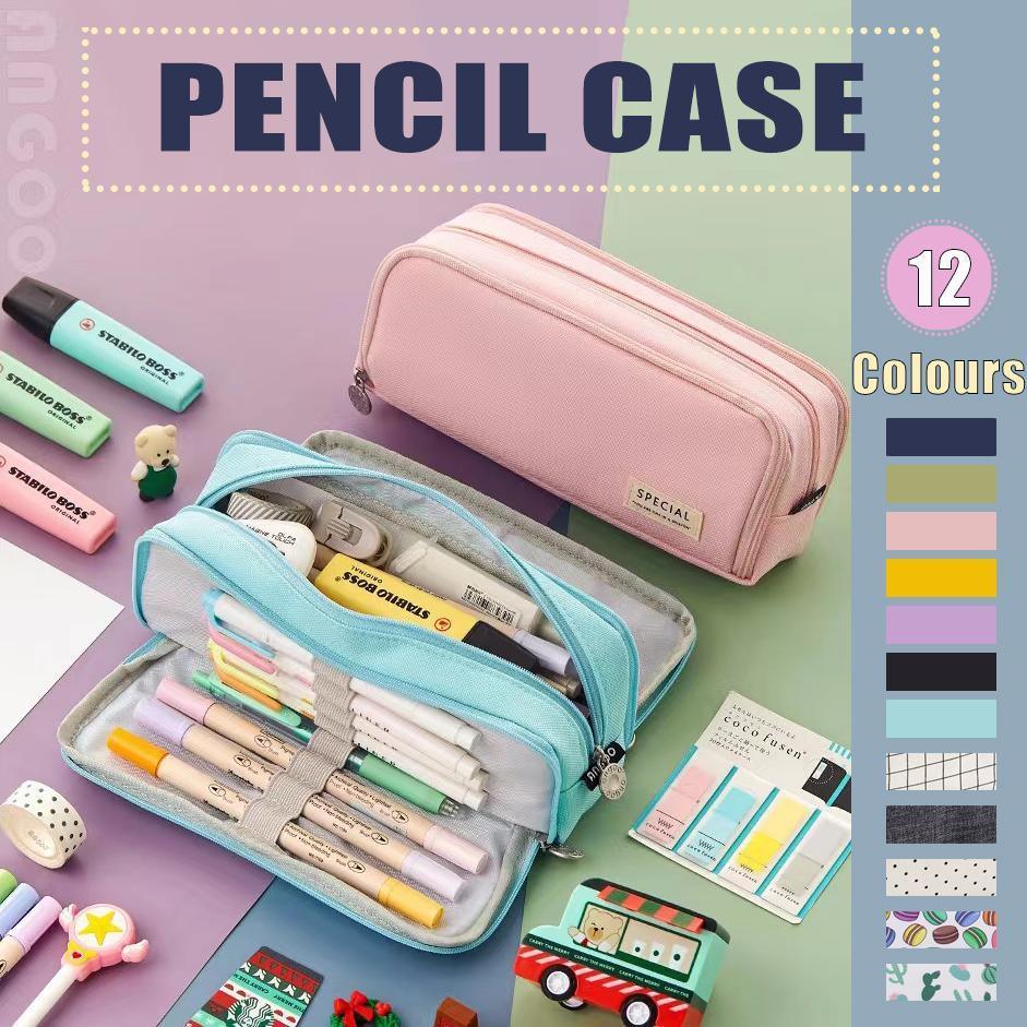 Zipper Pencil Case Large Capacity Storage Bag School Stationery Makeup Organizer - Dot