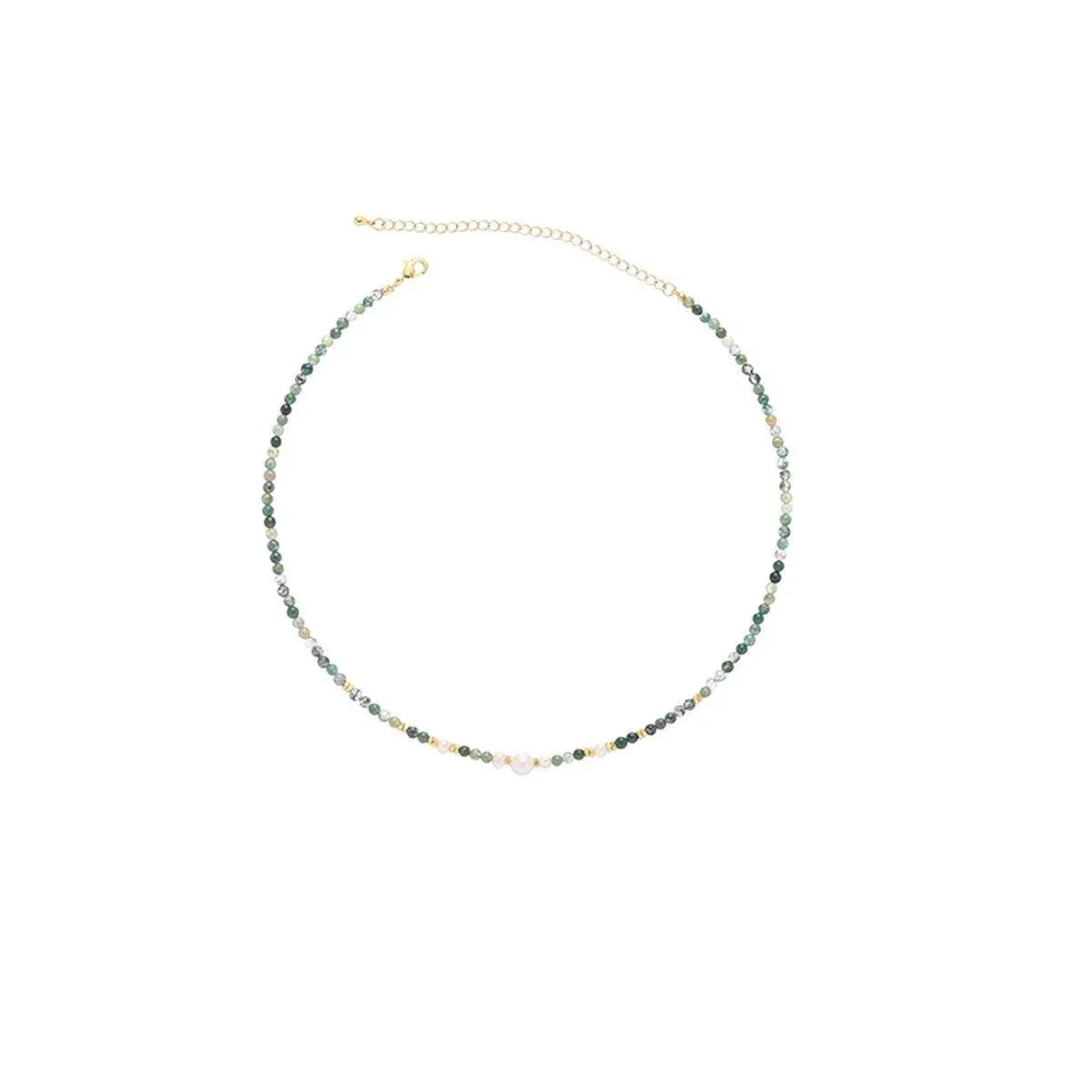 Retro Fashion Style Natural Stone Design Necklace for Women Vintage Jewelry - No pendant