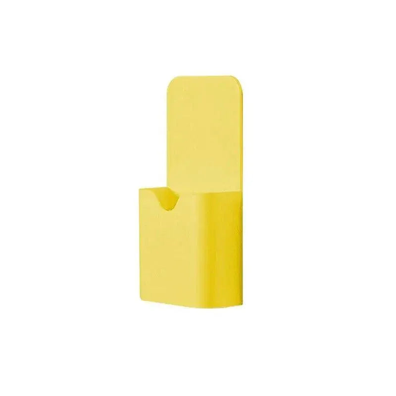 Plastic Pen Holder Box with Back Mount Clip for Whiteboard or Fridge Use - Yellow