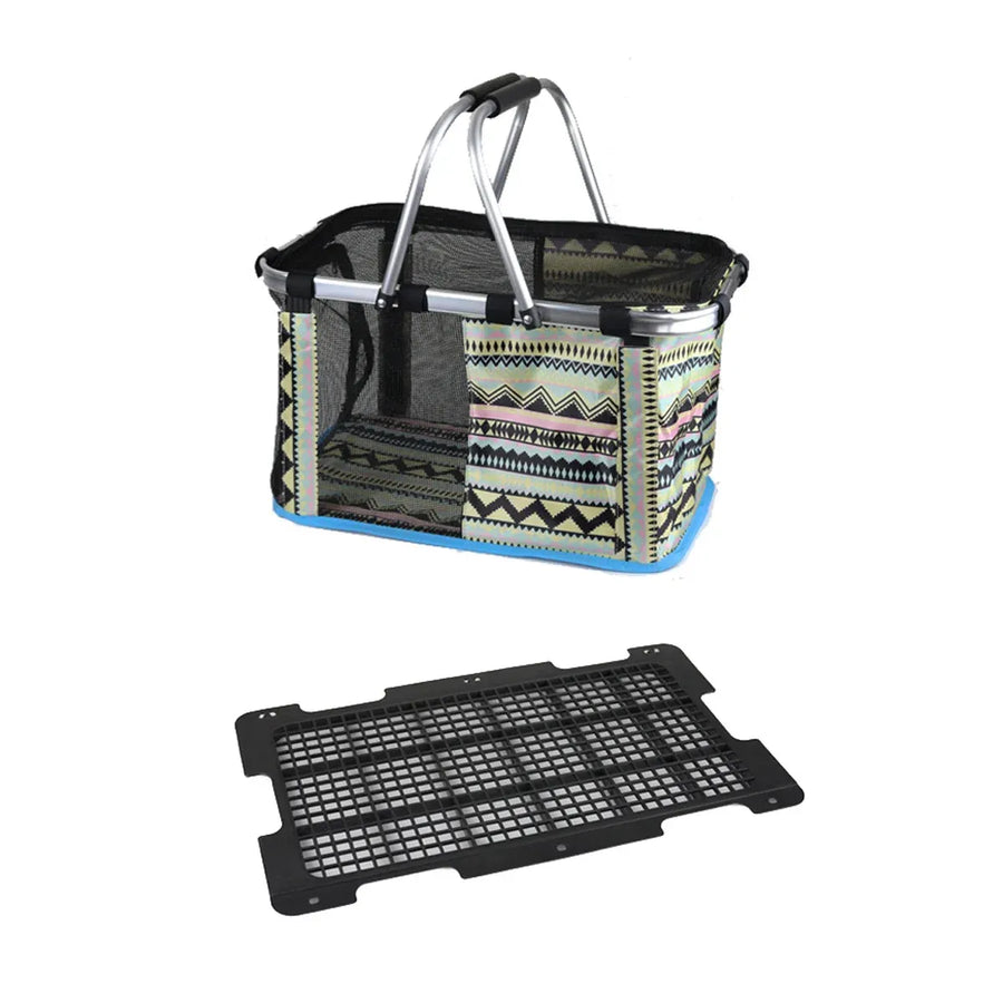 Pet Outdoor Carrying Baskets Portable Cat Dog Travel Bags Pet Carrier Breathable - Blue