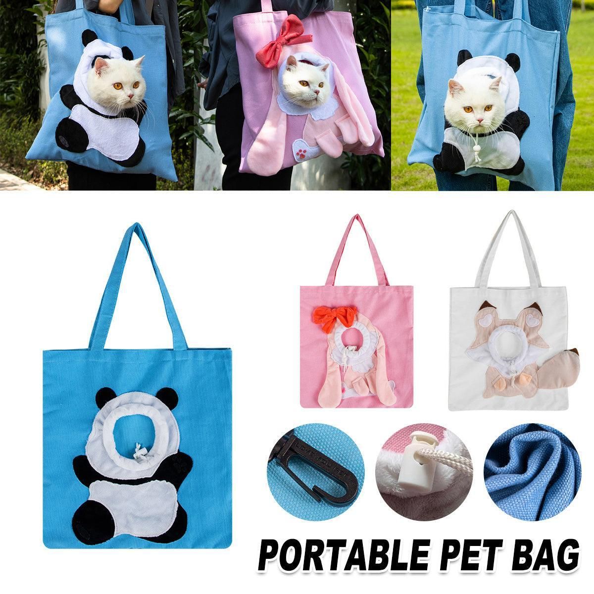 Portable One Shoulder Cat Dog Canvas Bag Breathable Pet Carrier for Travel - Yellow
